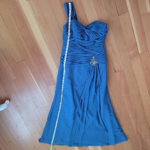 NWT Alfred Angelo navy single strap maxi dress sweetheart neckline wedding guest - Picture 13 of 16